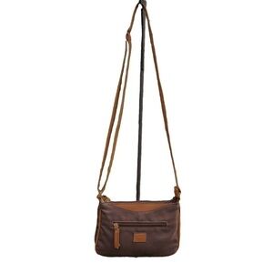 Roots 73 Brown & Tan Crossbody  Purse
